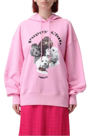 Msgm Sweathshirts & Hoodies, Dame, Lyserød, S, Puppy Club Hoodie