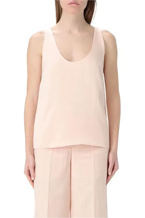 Twin-Set Top, Dame, Lyserød, M, Lyserød Silkeærmetop