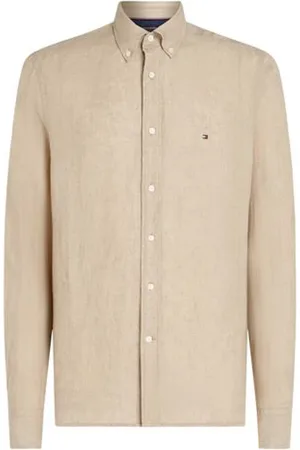 Tommy Hilfiger Skjorte, Herre, , 2XL, Linned, Linned Skjorte Sand