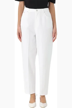 Dondup Jeans, Dame, Hvid, W32, Bomuld, Hvide Straight Leg Jeans til Kvinder