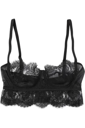 Dolce & Gabbana Undertøj, Dame, Sort, S, Sort Blonde Mesh Uforet Bh