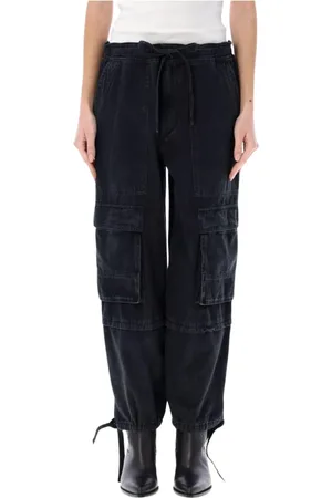 Isabel Marant Jeans, Dame, Sort, S, Sorte Cargo Bukser Afslappet Pasform