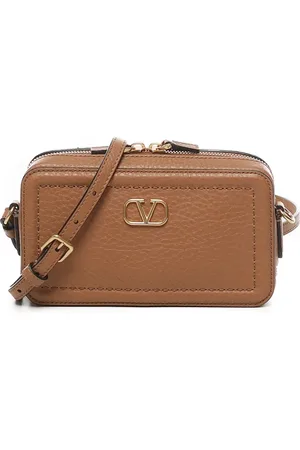 VALENTINO GARAVANI Taske, Dame, Brun, ONE SIZE, Uld, Brun skuldertaske med dobbelt lynlås