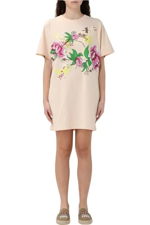 Kenzo Kjole, Dame, Lyserød, XS, Bomuld, Blomstret Kjole Dame