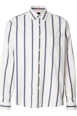 HUGO BOSS Skjorte, Herre, , M, Linned, Afslappet pasform linned skjorte med fransk krave