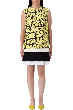 Msgm Kjole, Dame, Flerfarvet, 2XS, Sort Elegant Midi Kjole med Ruffle