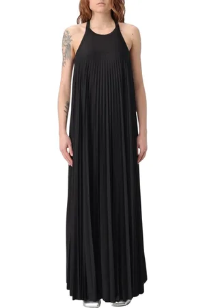 Sportmax Kjole, Dame, Sort, XS, Elegant Ærmeløs Maxi Kjole Sort