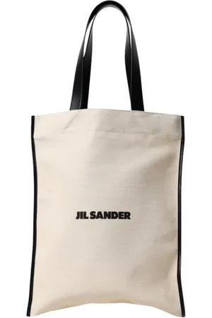 Jil Sander Taske, Dame, , ONE SIZE, Læder, Hvid Læder Trim Tote Taske
