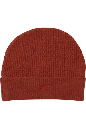 Etro Tilbehør, Dame, Rød, ONE SIZE, Uld, Burgundy Cable Knit Beanie Hat