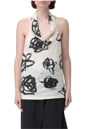 Msgm Top, Dame, , 2XS, Uld, Gul Creme Halterneck Top
