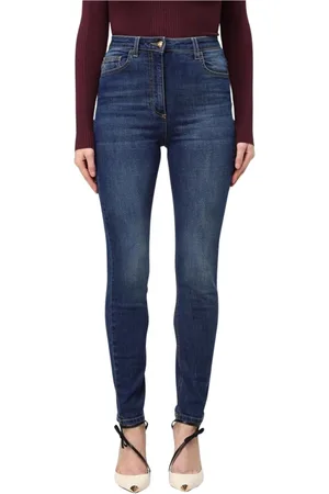 Elisabetta Franchi Jeans, Dame, Blå, W28, Bomuld, Blå Skinny Jeans til Kvinder