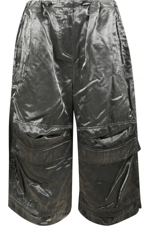 Diesel Shorts, Dame, Grå, XS, Unisex Bermuda shorts med justerbare snore