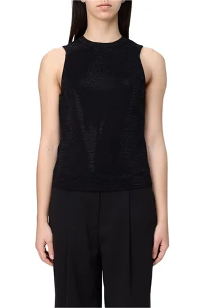 Emporio Armani Top, Dame, Sort, M, Sort Striktop med Pynt