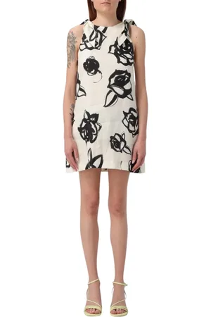 Msgm Kjole, Dame, Sort, XS, Elegant Blomstret Mini Kjole Ærmeløs
