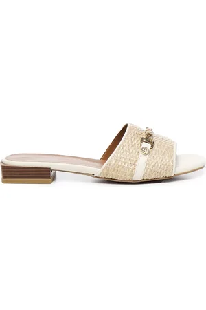 V°73 Sko, Dame, , 39 EU, Læder, Flettet Tekstur Læder Sandaler Off-White