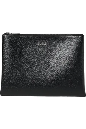 Alexander McQueen Tilbehør, Dame, Sort, ONE SIZE, Læder, Sort Læder Lynlås Clutch Pung