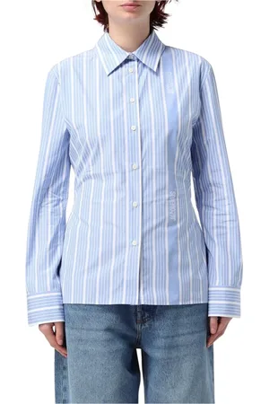 Jacquemus Bluser & Skjorter, Dame, Blå, 2XS, Bomuld, Blå Stribet Poplin Skjorte
