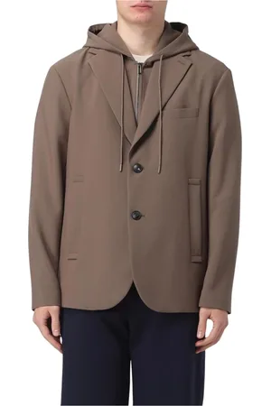 Emporio Armani Jakke, Herre, Grå, L, Uld, Marineblå Uld Blazer