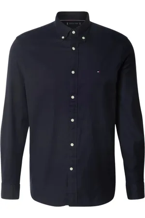 Tommy Hilfiger Skjorte, Herre, Blå, L, Bomuld, Flex Børstet Solid RF Skjorte