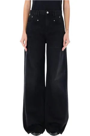 Isabel Marant Jeans, Dame, Sort, S, Bomuld, Sorte Wide Leg Jeans Kvinder