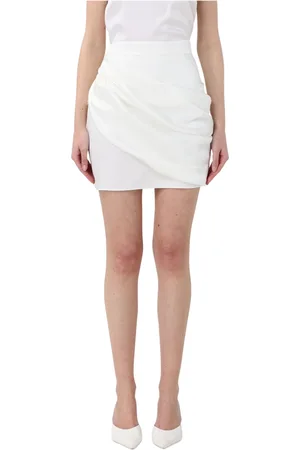 Elisabetta Franchi Nederdel, Dame, Hvid, M, Uld, Stilfuld Nederdel Gonna til Kvinder