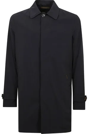 MOORER Frakke, Herre, Sort, XL, Uld, Stilfuld Frakke med Skjult Knaplukning