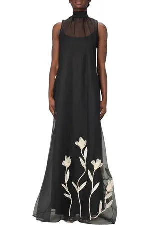 Staud Kjole, Dame, Sort, M, Elegant Sort Midi Kjole