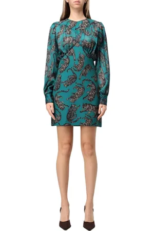Roberto Cavalli Kjole, Dame, Grøn, XS, Uld, Elegant Grøn Mini Kjole