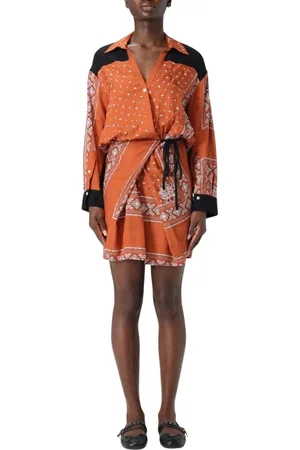 Pinko Kjole, Dame, Brun, XS, Uld, Sort Wrap Kjole