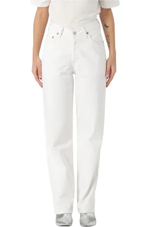 AGOLDE Jeans, Dame, Hvid, W25, Elegant Hvid Loose Fit Jeans