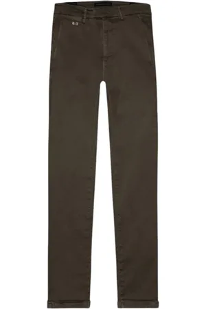 sartoria tramarossa Bukser, Herre, Brun, W34, Bomuld, Kaffe Stræk Bomuld Gabardine Slim Bukser
