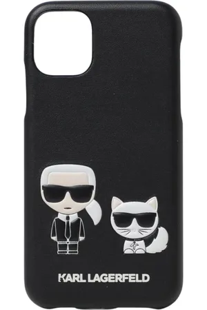 Karl Lagerfeld Tilbehør, Herre, Sort, ONE SIZE, Læder, iPhone 11 læderetui