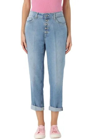 Dondup Jeans, Dame, Blå, W25, Uld, Stilfulde ButtonFly Denim Jeans
