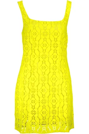 Desigual Kjole, Dame, Gul, M, Gul Kort Kjole Firkantet Halsudskæring