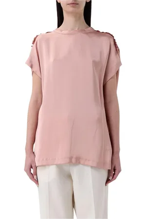 Fabiana Filippi Bluser & Skjorter, Dame, Lyserød, 2XS, Silkebluse med afslappet pasform