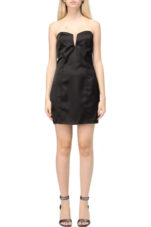 ANIYE BY Kjole, Dame, Sort, M, Satin, Rød Stropløs Satin Minikjole