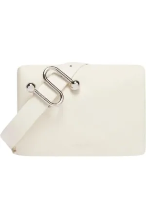Sportmax Taske, Dame, Hvid, ONE SIZE, Uld, Stilfuld skuldertaske med magnetisk lukning