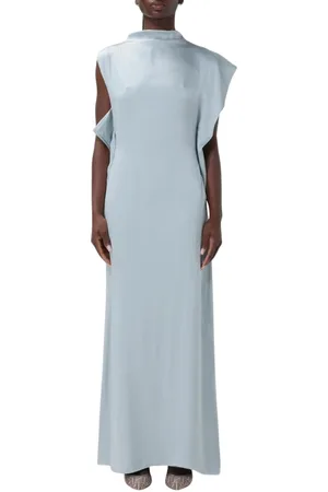 Fendi Kjole, Dame, Blå, S, Elegant Dust Farve Maxi Kjole