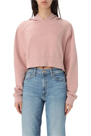 Dondup Sweathshirts & Hoodies, Dame, Rød, S, Rød Striktrøje med Ribbede Detaljer