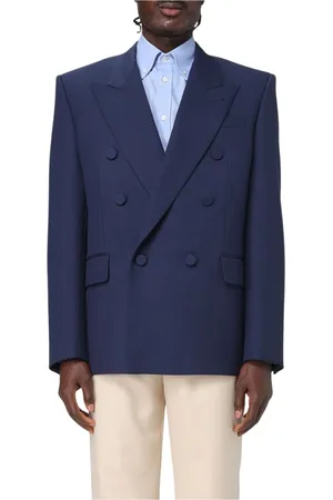 VALENTINO Jakke, Herre, Blå, M, Uld, Blå Dobbelt Brystet Blazer Formelt Tøj