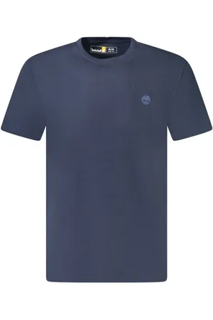 Timberland Top, Herre, Blå, 2XL, Bomuld, Blå Bomuld T-shirt med SS Logo