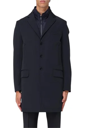FAY Frakke, Herre, Blå, 3XL, Klassisk Sort Overfrakke
