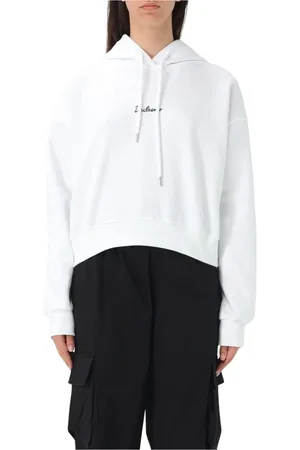 DISCLAIMER Sweathshirts & Hoodies, Dame, Hvid, L, Bomuld, Hvid afslappet hættetrøje