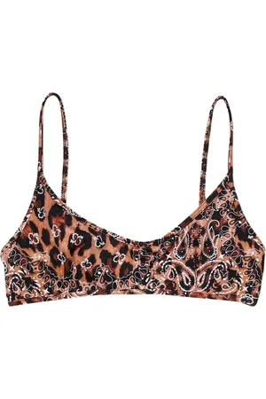 MC2 SAINT BARTH Badetøj, Dame, Flerfarvet, S, Uld, Leopard Paisley Bikini Top