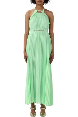Twin-Set Kjole, Dame, Grøn, XL, Polyester, Elegant Halter Maxi Kjole