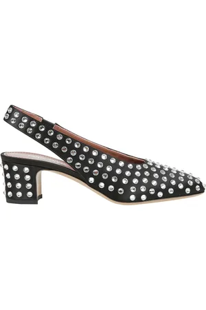 PARIS TEXAS Sko, Dame, Sort, 40 EU, Satin, Studded lav hæl pumper