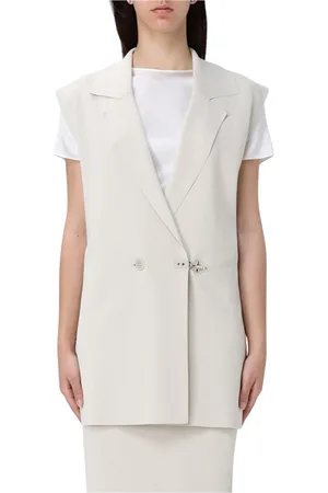 FAY Jakke, Dame, Hvid, S, Hvid Vest med Klassisk Detaljering