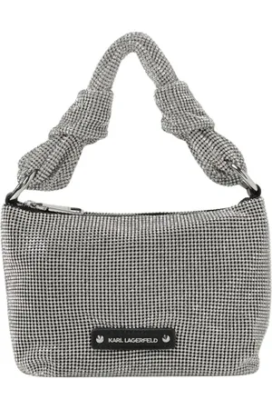 Karl Lagerfeld Taske, Dame, Grå, ONE SIZE, Rhinestone Knotted Clutch Taske