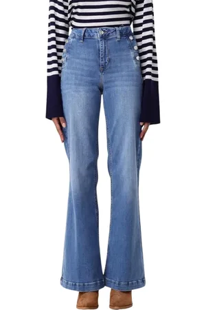 Liu Jo Jeans, Dame, Blå, W27, Uld, Stilfulde Flare Jeans