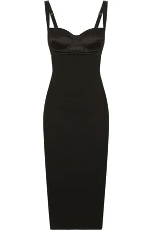 Dolce & Gabbana Kjole, Dame, Sort, L, Uld, Sort Bustier-stil Kjole